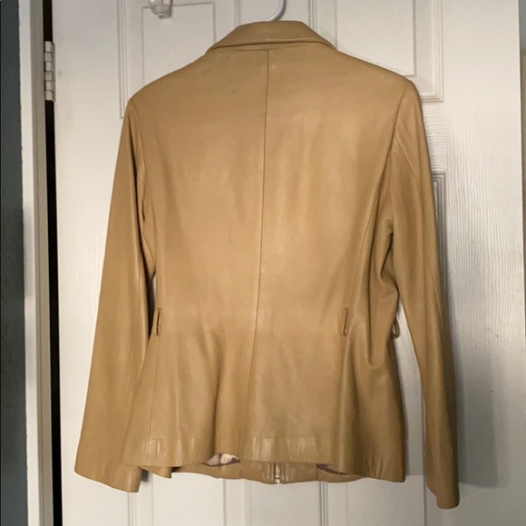 Marc New York Beige Leather Jacket - Picture 3 of 12